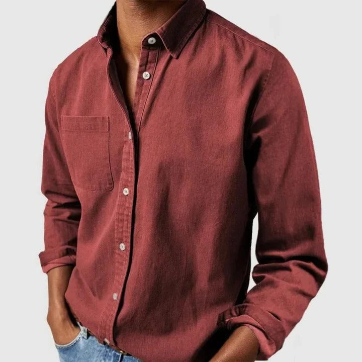 long-sleeve shirt with relaxed fit