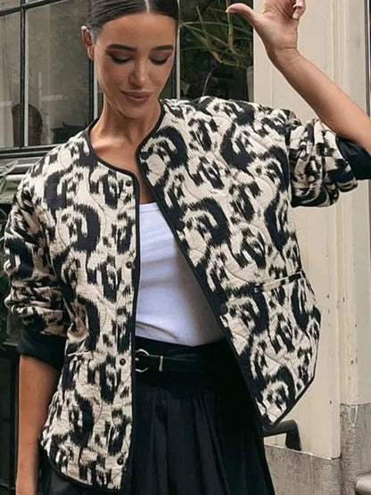 Vintage bloemenprint jas
