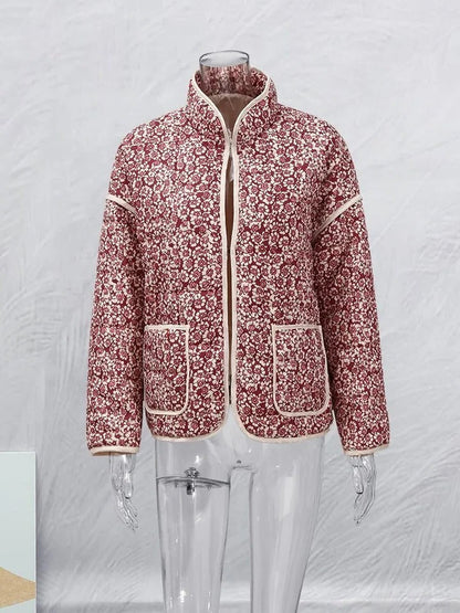 Vintage bloemenprint jas