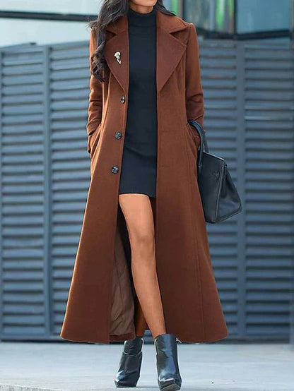 Women's Long Winter Coat with Belt