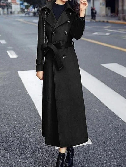 Women's Long Winter Coat with Belt