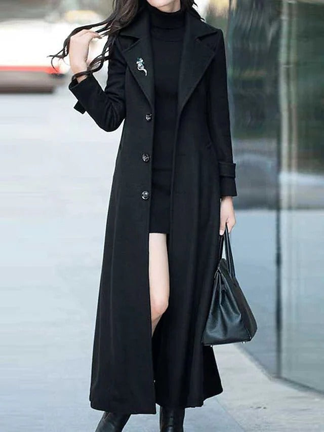 Women's Long Winter Coat with Belt