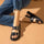 Leather Platform Buckle Sandals