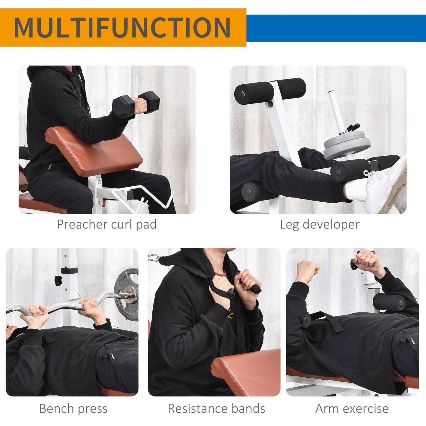 Preacher Curl And Chest Bench For Home