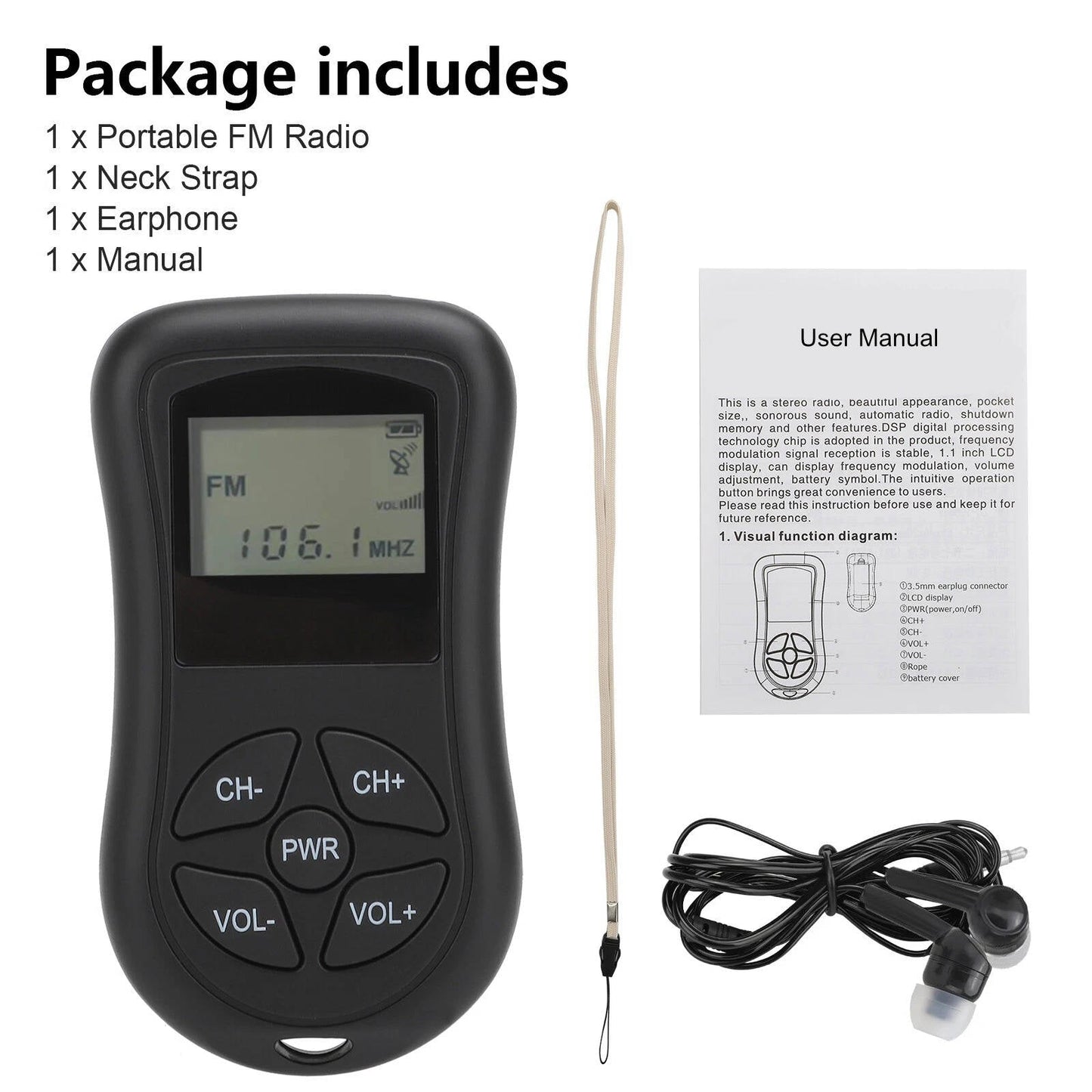 Portable Mini Pocket Radio AM/FM