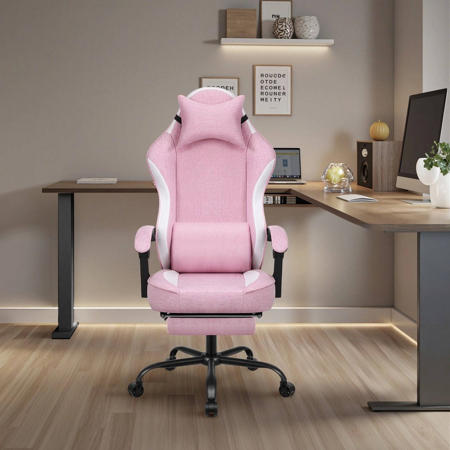 Ergonomic Gaming Chair With Footrest
