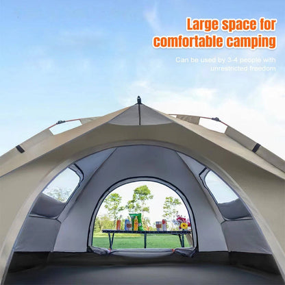 3-4 Person Automatic Instant Pop Up Camping Tent Outdoor Waterproof Double Layer