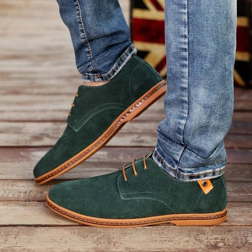 Men's Suede Oxford Dress Shoes Casual Leather Lace Up