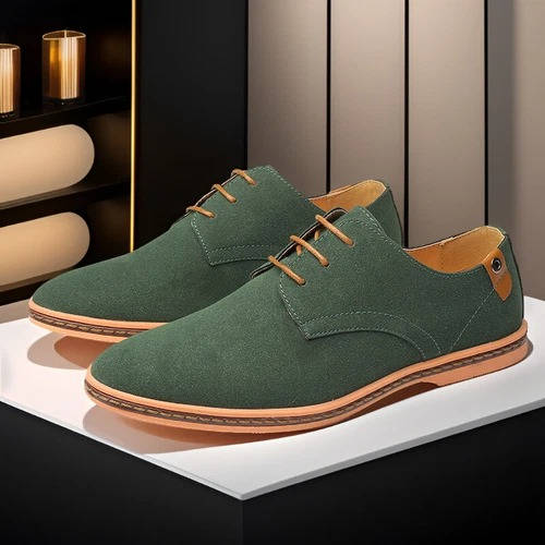 Men's Suede Oxford Dress Shoes Casual Leather Lace Up