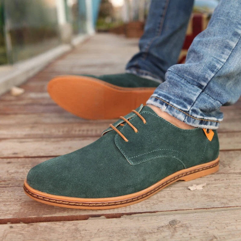 Men's Suede Oxford Dress Shoes Casual Leather Lace Up