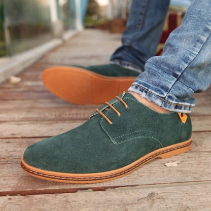 Men's Suede Oxford Dress Shoes Casual Leather Lace Up
