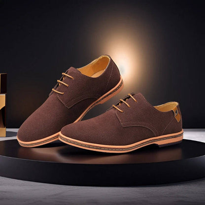 Men's Suede Oxford Dress Shoes Casual Leather Lace Up