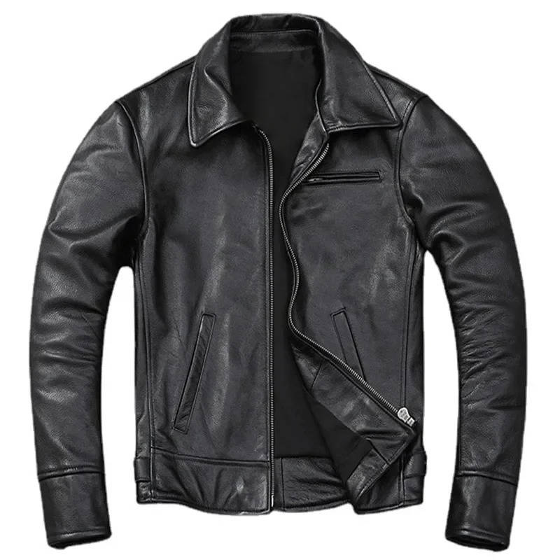 Distressed Leather Jacket Men