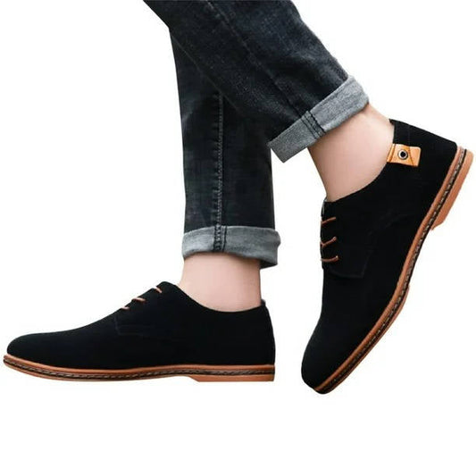 Men's Suede Oxford Dress Shoes Casual Leather Lace Up