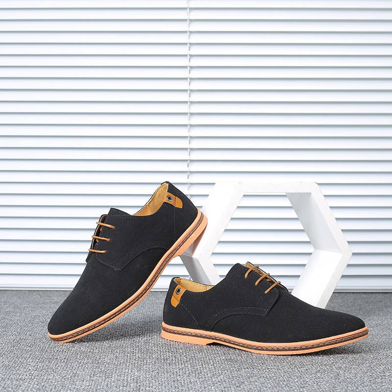Men's Suede Oxford Dress Shoes Casual Leather Lace Up
