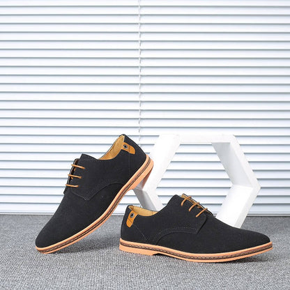 Men's Suede Oxford Dress Shoes Casual Leather Lace Up