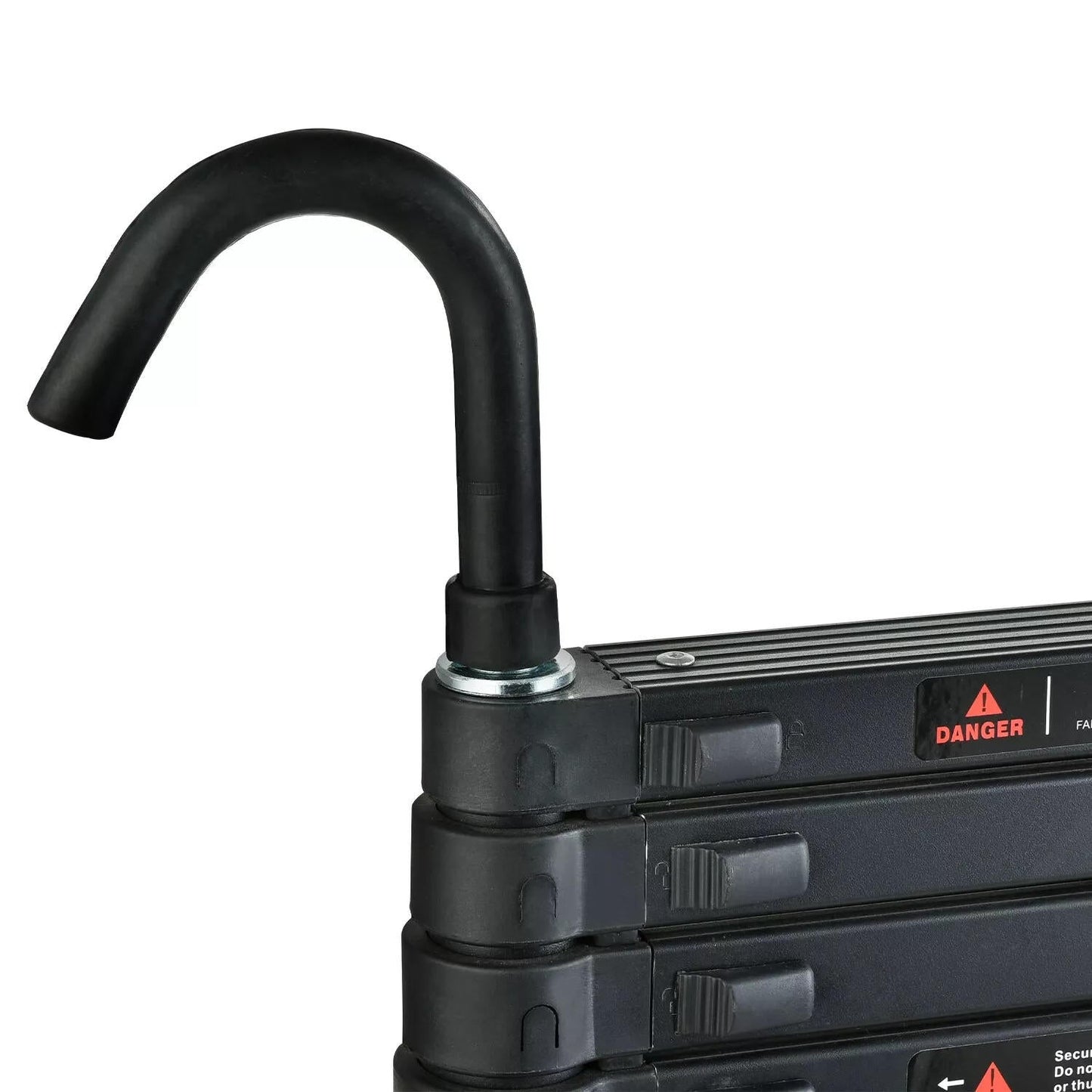 Telescoping Ladder Compact Extension Aluminum with 2 Detachable Roof Hooks
