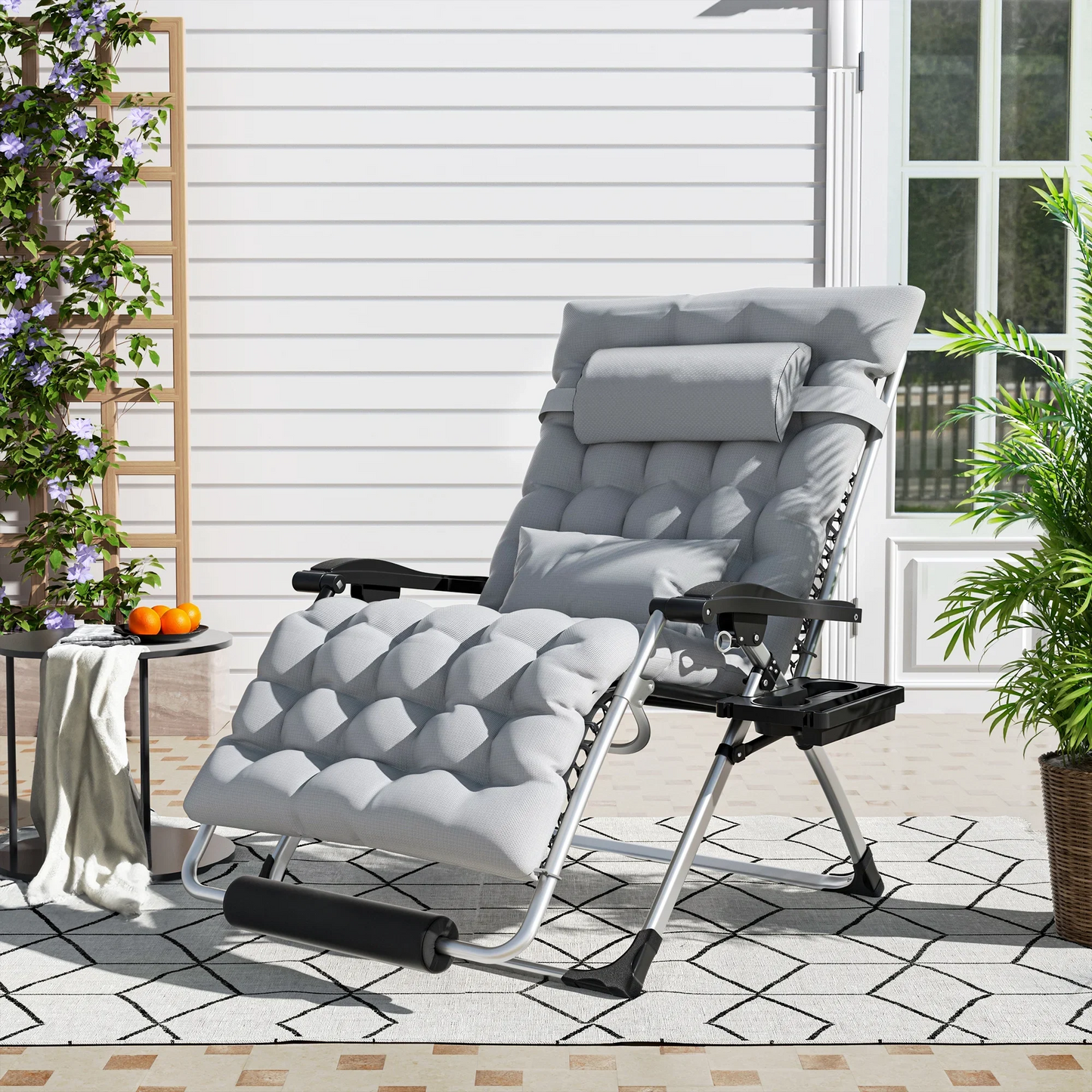 Heavy-Duty Outdoor Folding Lounge Chair – 500LB Capacity Patio Recliner | Ventayo