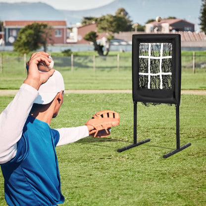 9 Hole Portable Baseball Pitching Net With Strike Zone