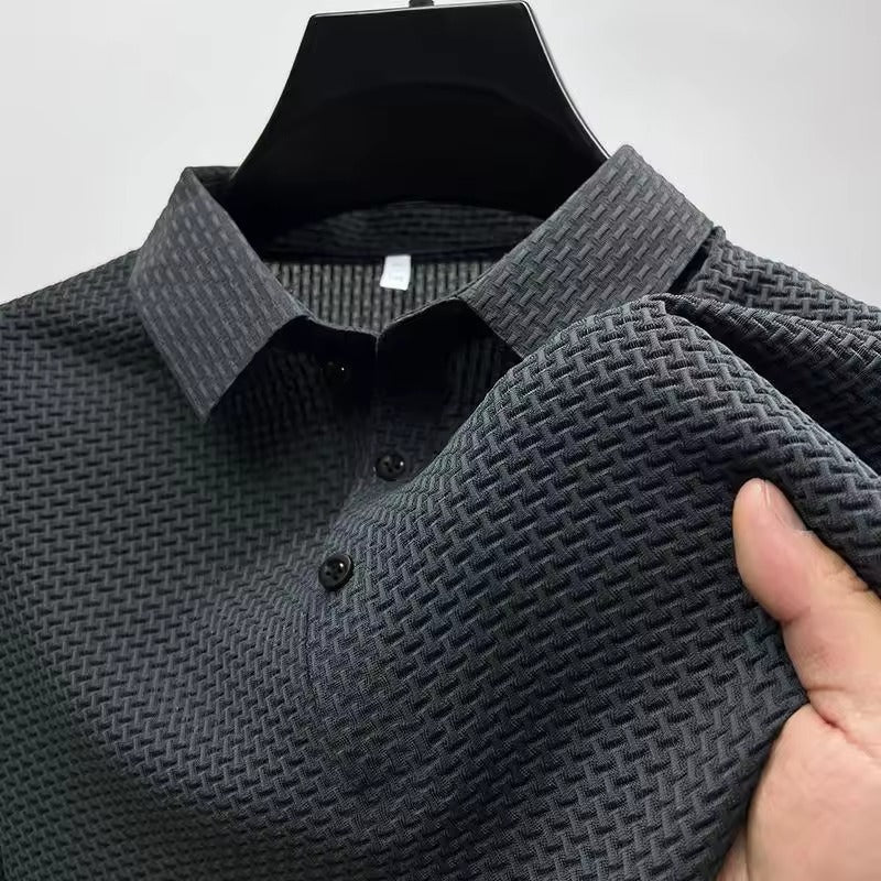 Men's Knitted Polo Shirt Short Sleeve