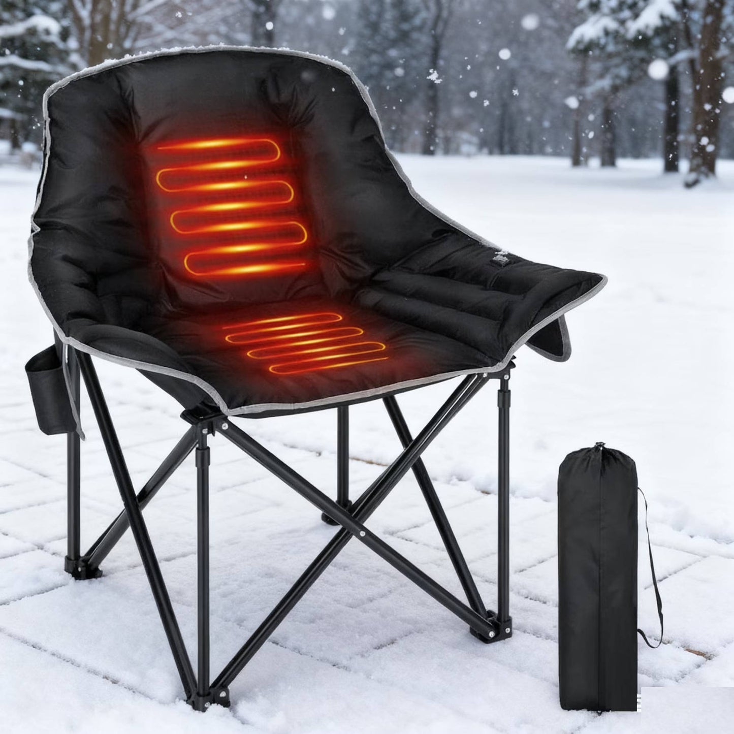 Oversized Heated Camping Chair with Power Bank