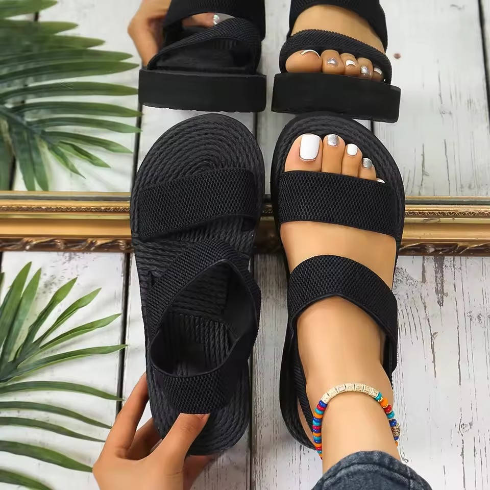 Women's Double Strap Platform Wedge Sandals