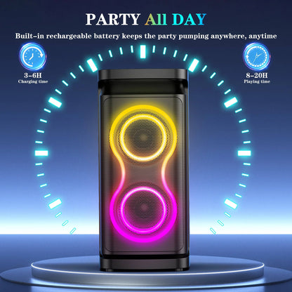 Portable Party Speaker With Loud Sound And Microphone Jack