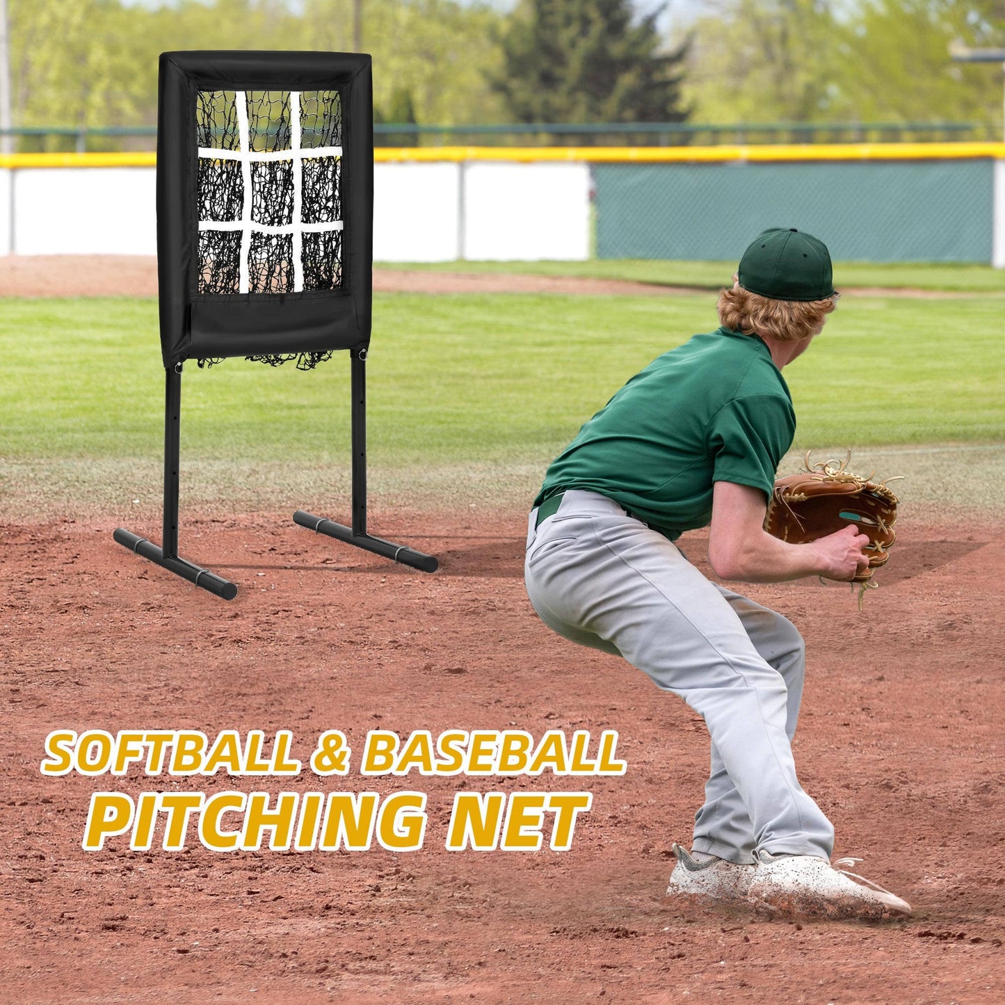 9 Hole Portable Baseball Pitching Net With Strike Zone