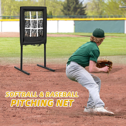 9 Hole Portable Baseball Pitching Net With Strike Zone