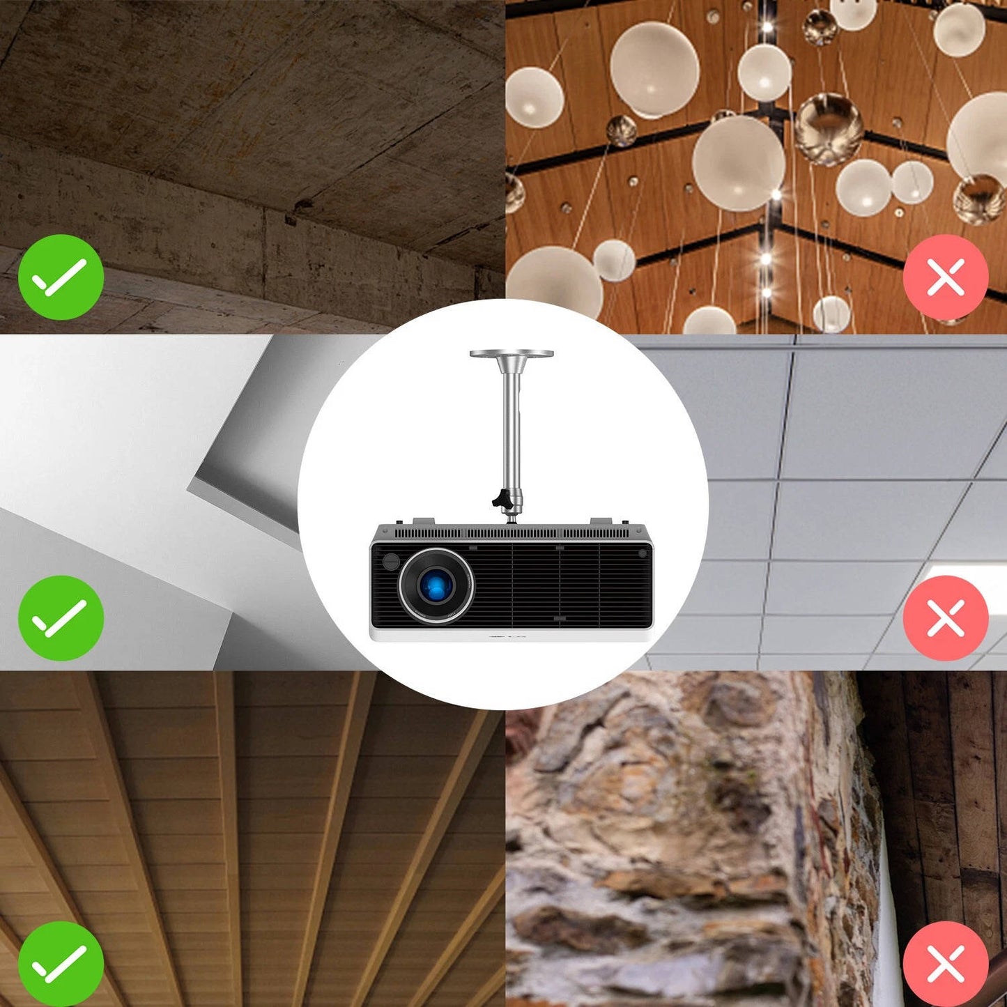 Universal Aluminium Projector Ceiling Mount