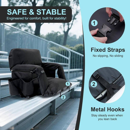 Heated Stadium Seat with Back Support