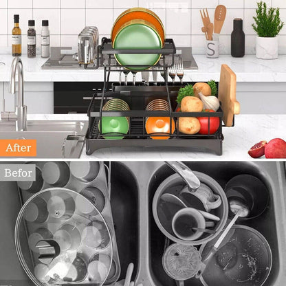 Over Sink Dish Drying Rack 2 Tier