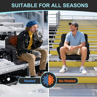 Heated Stadium Seat with Back Support