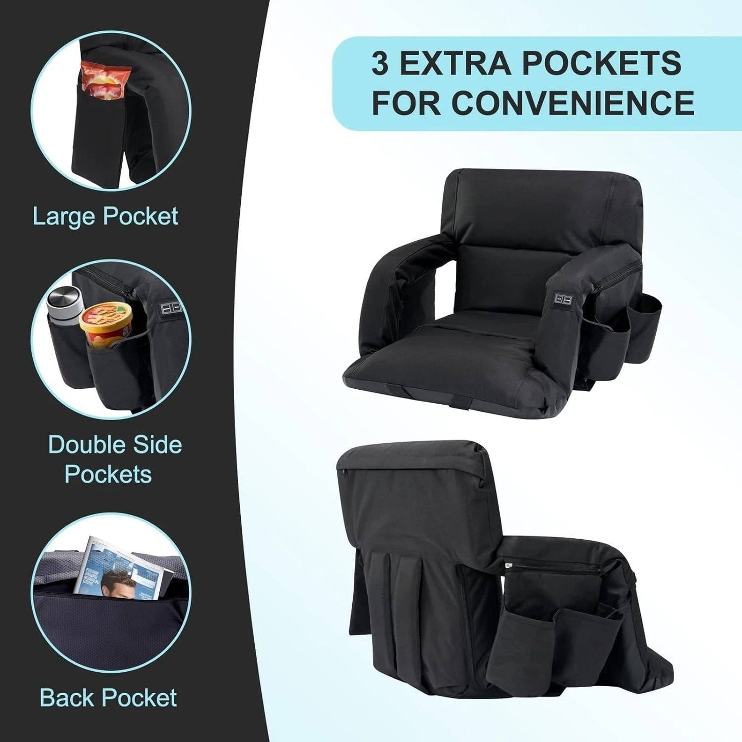 Heated Stadium Seat with Back Support