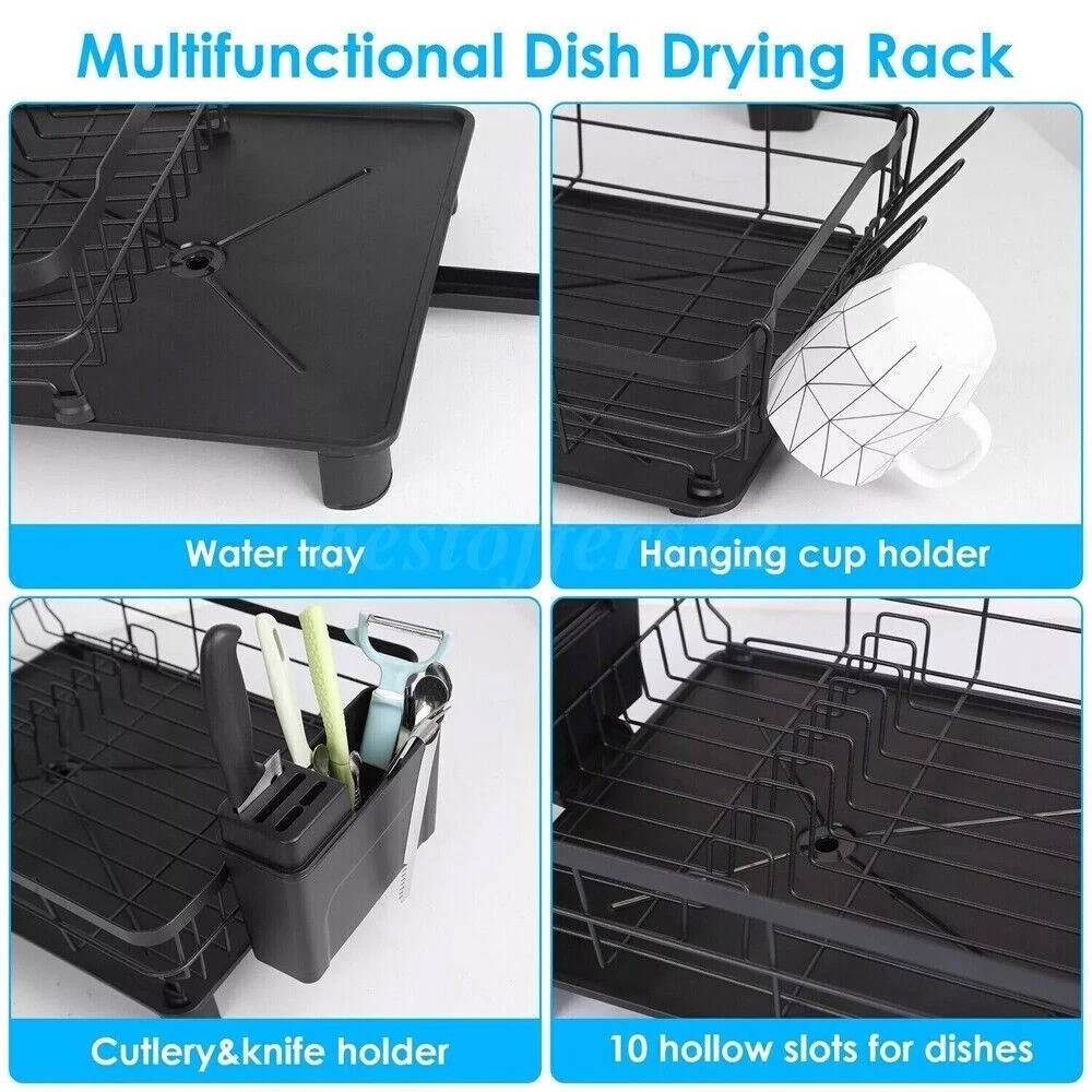 Over Sink Dish Drying Rack 2 Tier