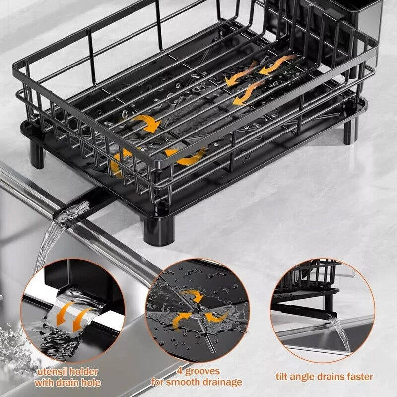Over Sink Dish Drying Rack 2 Tier