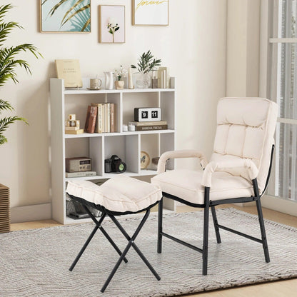Ottoman Accent Chair with Adjustable Backrest