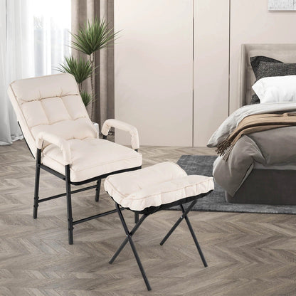 Ottoman Accent Chair with Adjustable Backrest
