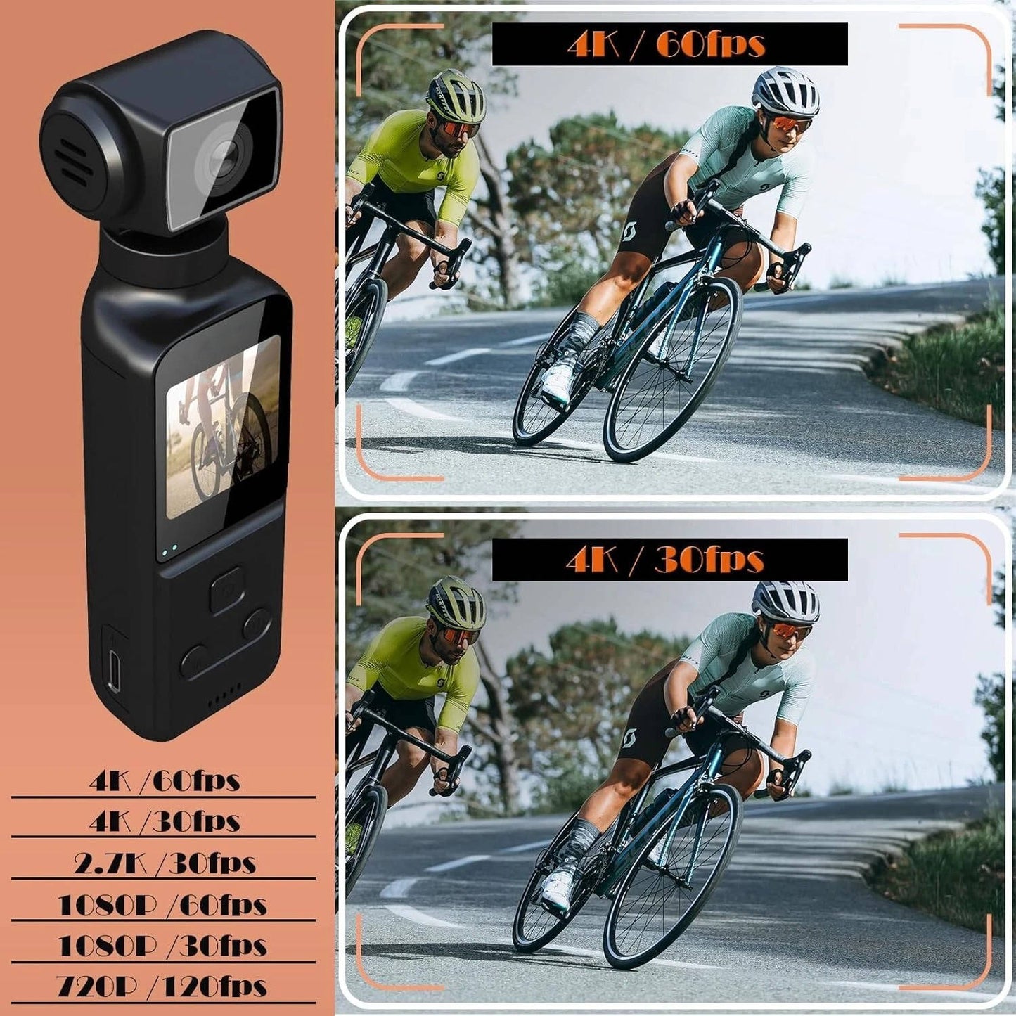 4K Body Camera with External Microphone