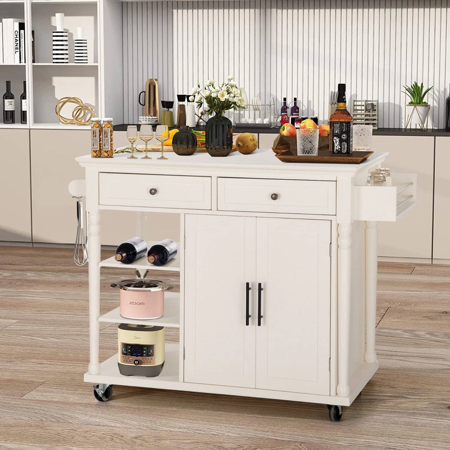 Kitchen Island Kitchen Cart on Wheel with Storage