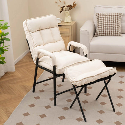 Ottoman Accent Chair with Adjustable Backrest
