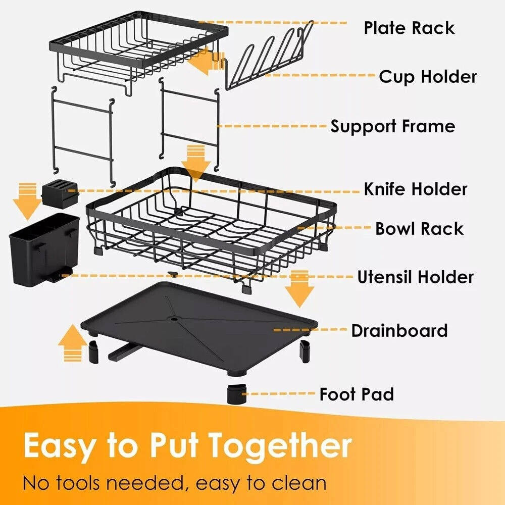 Over Sink Dish Drying Rack 2 Tier