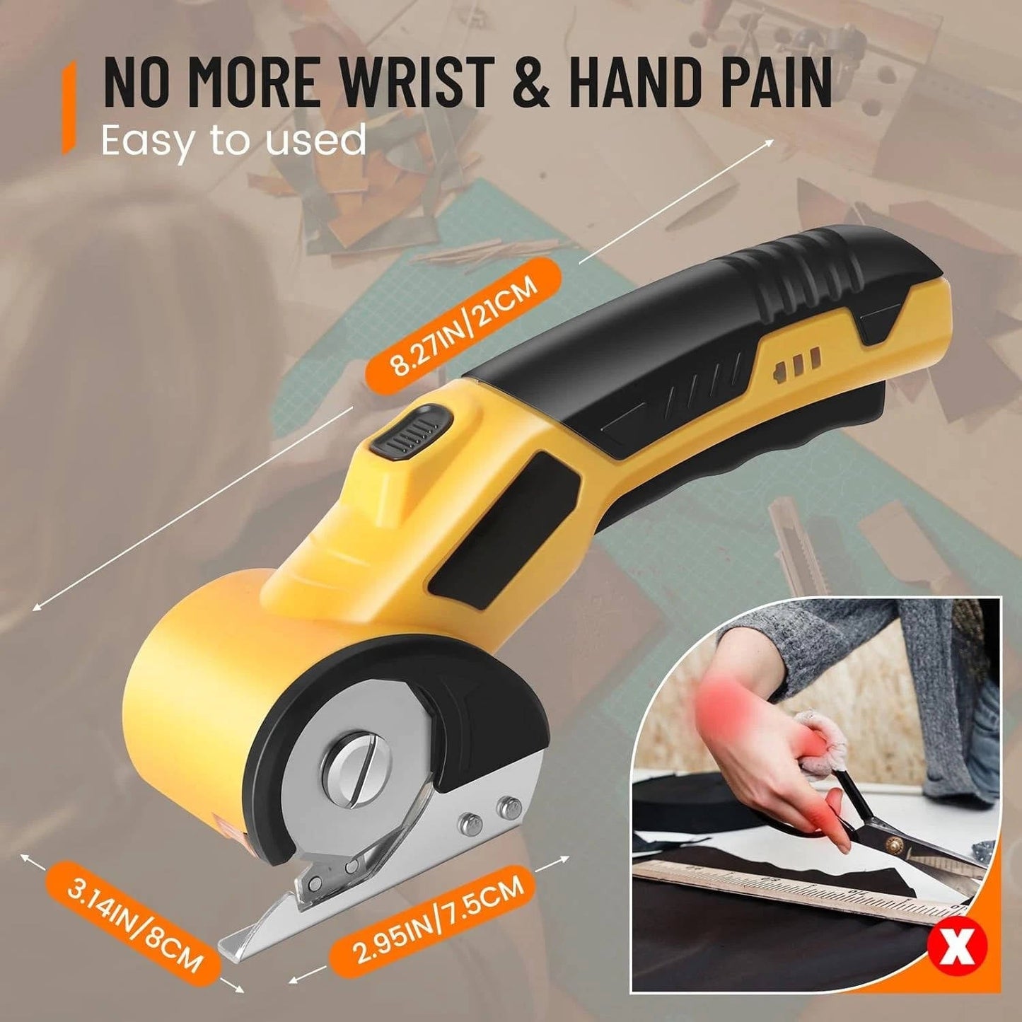 Cordless Rechargeable Electric Scissors For Fabric Leather Carpet And Cardboard