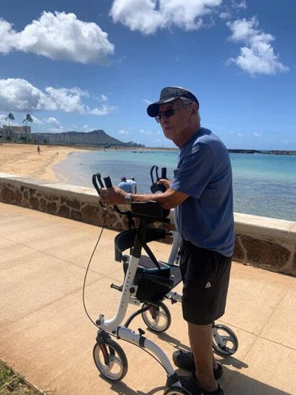 Senior safety stand up rollator walker with armrests