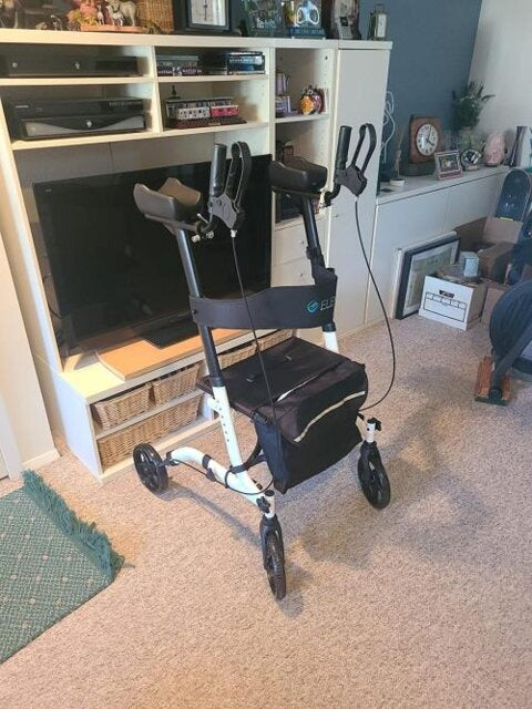 Senior safety stand up rollator walker with armrests