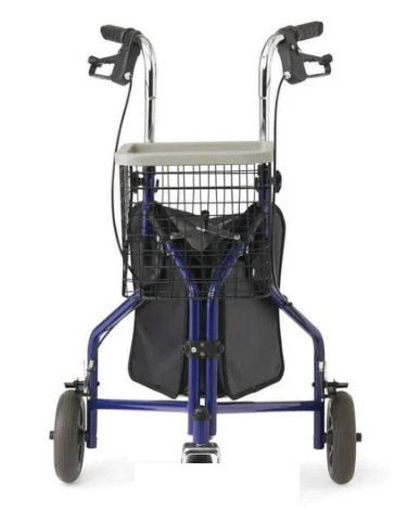 Lightweight 3 wheel Rollator mobility walker with basket
