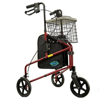 Lightweight 3 wheel Rollator mobility walker with basket