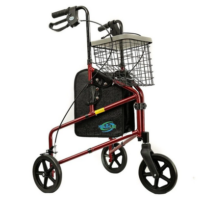 Lightweight 3 wheel Rollator mobility walker with basket