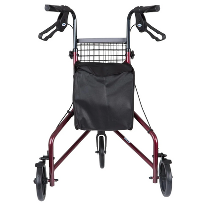 Lightweight 3 wheel Rollator mobility walker with basket
