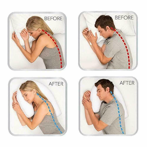 Oreiller orthopédique pour dormeur latéral avec trou pour l'oreille